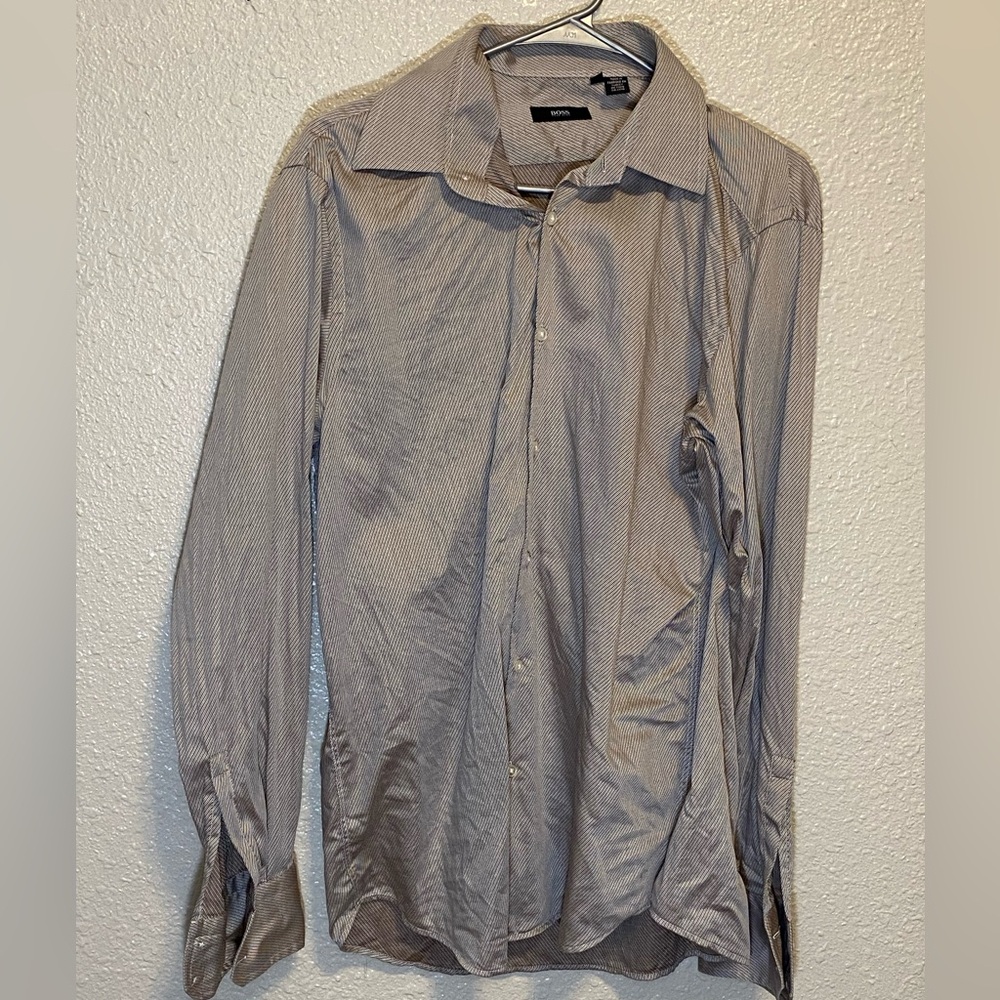 Hugo Boss SLIM-FIT SHIRT IN PATTERNED COTTON